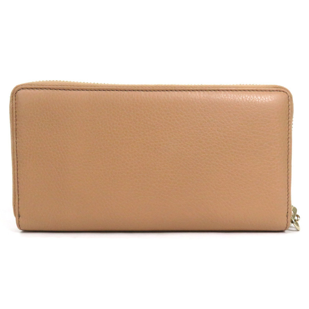 Gucci Soho Zip Around Long Wallet Beige Leather - Picture 2 of 5
